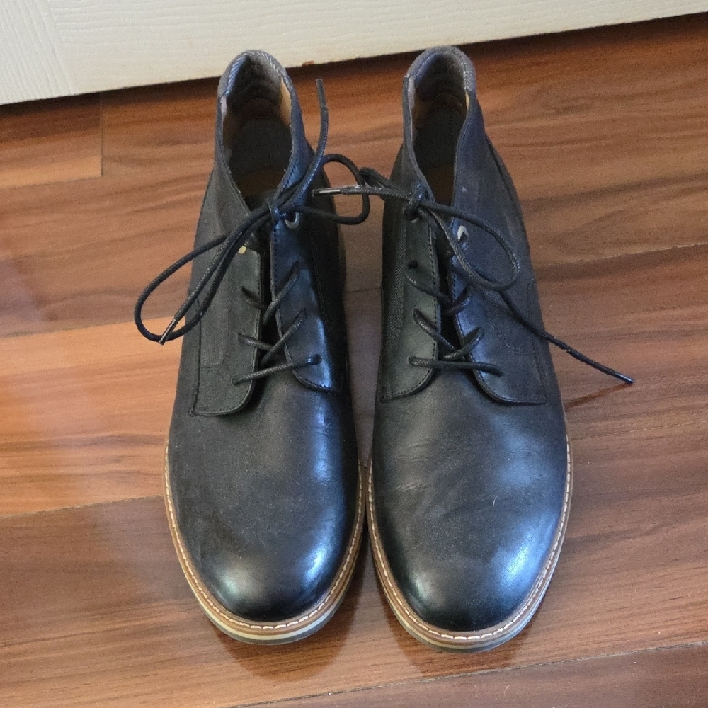 Hush Puppies Black Chukka Boots Smooth Leather